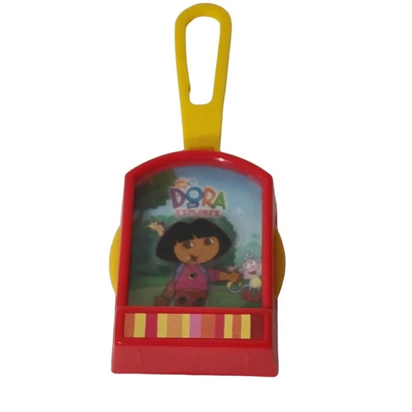 Dora the Explorer Toy Keychain 2002 Spin Game Basic Fun Red Yellow Backpack Clip - Picture 1 of 6
